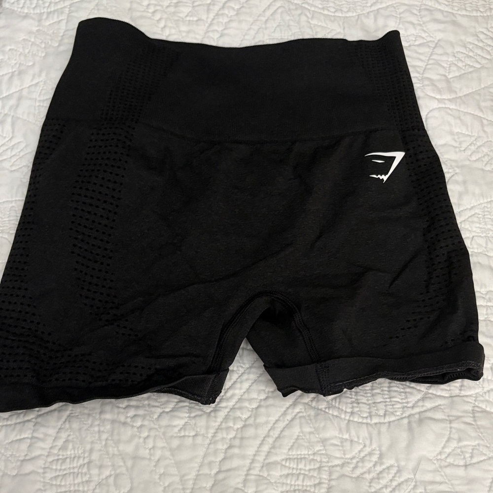 Gymshark Black Seamless High-Rise Bike Shorts with Logo